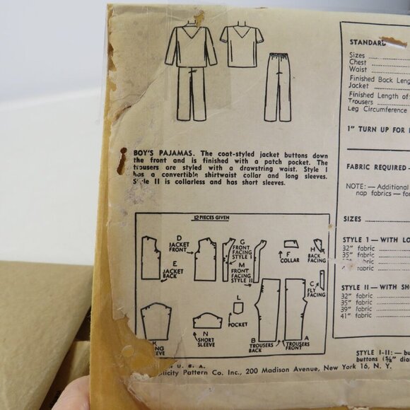 Simplicity 2541 clothing pattern boys size 12 Pajamas, pants, shirt (complete - Picture 3 of 9